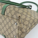 GUCCI GG Supreme Tote Bag PVC Beige Silver 114595 Auth 183719-15