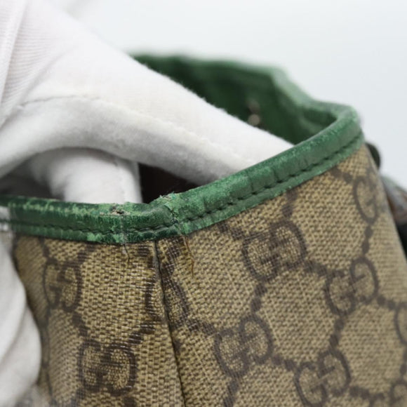 GUCCI GG Supreme Tote Bag PVC Beige Silver 114595 Auth 183719