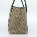 GUCCI GG Supreme Tote Bag PVC Beige Silver 114595 Auth 183719-4