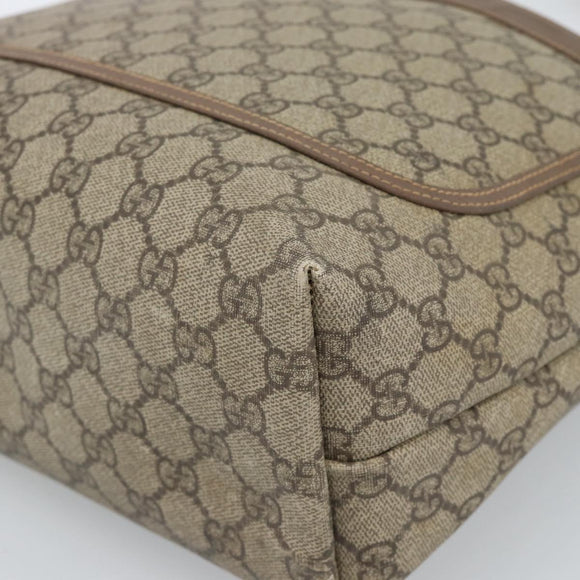 GUCCI GG Supreme Web Sherry Line Tote Bag PVC Beige Gold 002.58.6487 Auth 183720