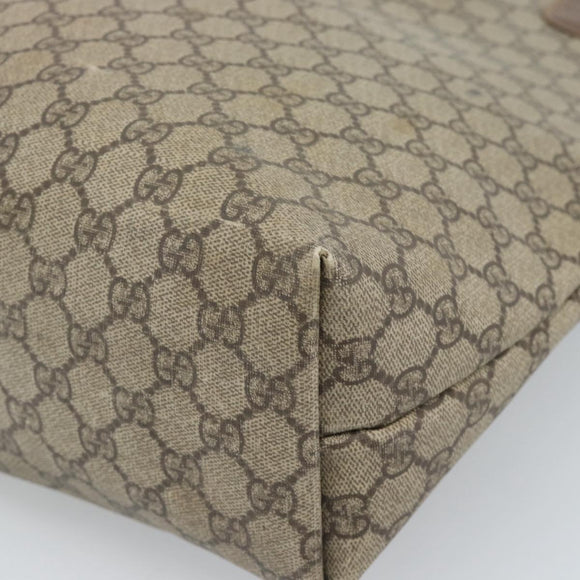 GUCCI GG Supreme Web Sherry Line Tote Bag PVC Beige Gold 002.58.6487 Auth 183720
