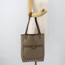 GUCCI GG Supreme Web Sherry Line Tote Bag PVC Beige Gold 002.58.6487 Auth 183720-20