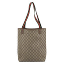 GUCCI GG Supreme Web Sherry Line Tote Bag PVC Beige Gold 002.58.6487 Auth 183720-3