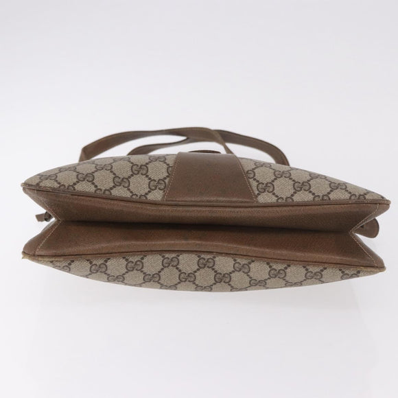 GUCCI GG Supreme Tote Bag PVC Beige Gold 86 02 021 Auth 183721