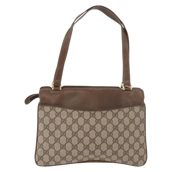 GUCCI GG Supreme Tote Bag PVC Beige Gold 86 02 021 Auth 183721
