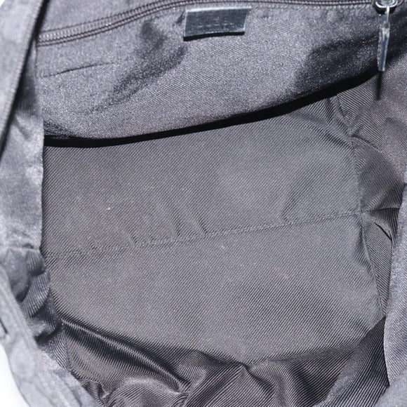 GUCCI GG Canvas Web Sherry Line Tote Bag Black Silver 131230 Auth 183723