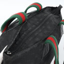 GUCCI GG Canvas Web Sherry Line Tote Bag Black Silver 131230 Auth 183723-6