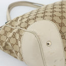 GUCCI GG Canvas Princi Web Sherry Line Tote Bag Beige Gold 257061 Auth 183725-11