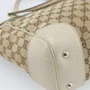 GUCCI GG Canvas Princi Web Sherry Line Tote Bag Beige Gold 257061 Auth 183725-13