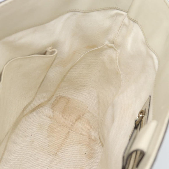 GUCCI GG Canvas Princi Web Sherry Line Tote Bag Beige Goud 257061 Auth 183725