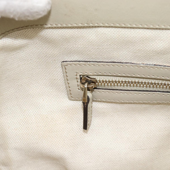 GUCCI GG Canvas Princi Web Sherry Line Tote Bag Beige Gold 257061 Auth 183725