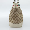 GUCCI GG Canvas Princi Web Sherry Line Tote Bag Beige Gold 257061 Auth 183725-4
