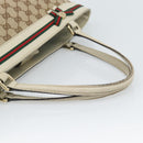 GUCCI GG Canvas Princi Web Sherry Line Tote Bag Beige Gold 257061 Auth 183725-7
