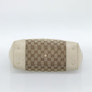 GUCCI GG Canvas Princi Web Sherry Line Tote Bag Beige Gold 257061 Auth 183725-9