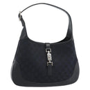 GUCCI GG Canvas Jackie Schultertasche Schwarz Silber 001 8806 Auth 183726V-1