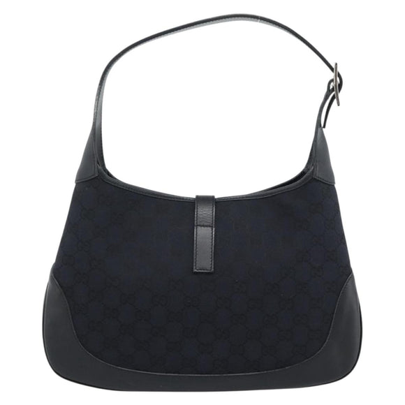 GUCCI GG Canvas Jackie Schultertasche Schwarz Silber 001 8806 Auth 183726V