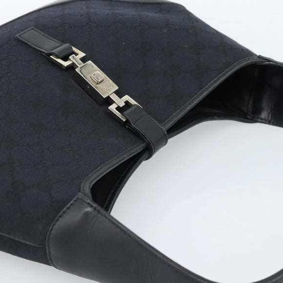 GUCCI GG Canvas Jackie Schultertasche Schwarz Silber 001 8806 Auth 183726V