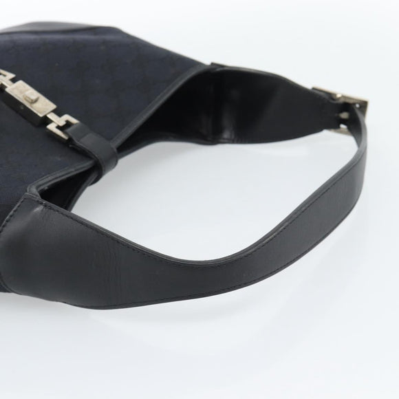 GUCCI GG Canvas Jackie Schultertasche Schwarz Silber 001 8806 Auth 183726V