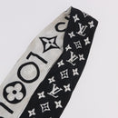 LOUIS VUITTON Monogram Bando BB Schal Seide Weiß Schwarz M90682 LV Auth 183728-11