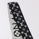 LOUIS VUITTON Monogram Bando BB Schal Seide Weiß Schwarz M90682 LV Auth 183728-6