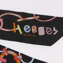 HERMES Twilly Schal Seide „DO RE BOUCLES“ Schwarz Original 183731-10