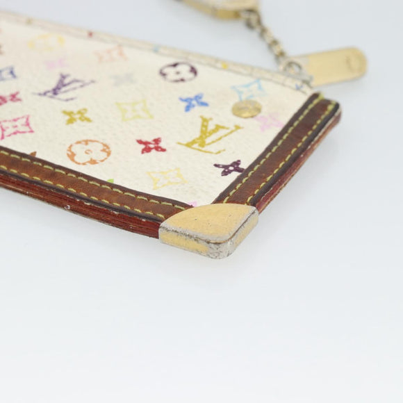 LOUIS VUITTON Monogram Multicolor Pochette Cles Purse White M92655 Auth 183733