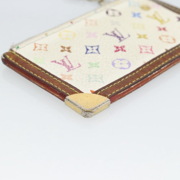 LOUIS VUITTON Monogram Multicolor Pochette Cles Purse White M92655 Auth 183733