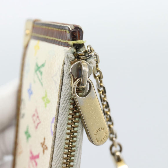 LOUIS VUITTON Monogram Multicolor Pochette Cles Purse White M92655 Auth 183733
