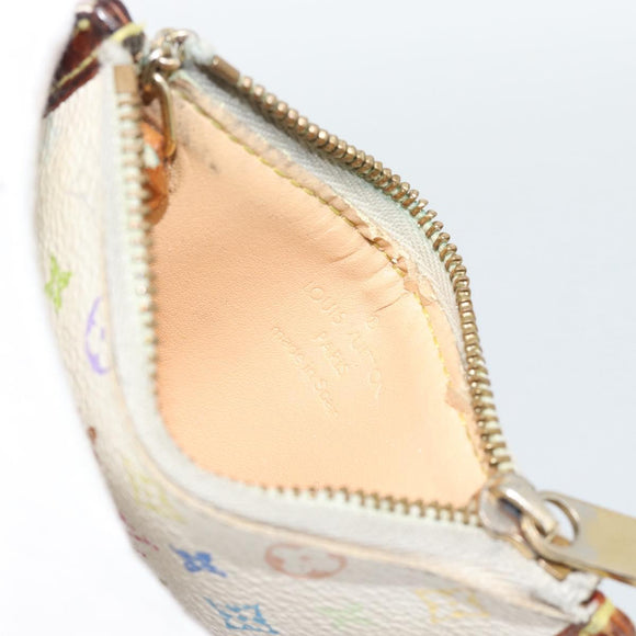LOUIS VUITTON Monogram Multicolor Pochette Cles Purse White M92655 Auth 183733