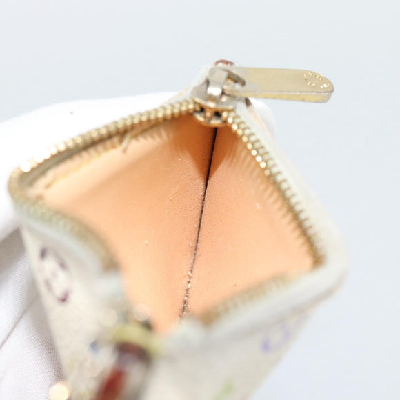 LOUIS VUITTON Monogram Multicolor Pochette Cles Purse White M92655 Auth 183733