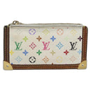 LOUIS VUITTON Monogram Multicolor Pochette Cles Purse White M92655 Auth 183733-13