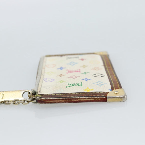 LOUIS VUITTON Monogram Multicolor Pochette Cles Purse White M92655 Auth 183733