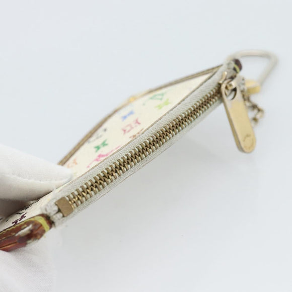 LOUIS VUITTON Monogram Multicolor Pochette Cles Purse White M92655 Auth 183733