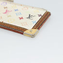 LOUIS VUITTON Monogram Multicolor Pochette Cles Purse White M92655 Auth 183733-7