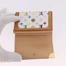 LOUIS VUITTON Multicolor Porte Monnaie Pla Münzbörse Weiß M92657 Auth 183734V-8