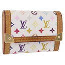LOUIS VUITTON Multicolor Porte Monnaie Pla Münzbörse Weiß M92657 Auth 183734V-1