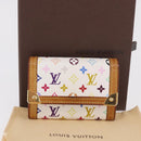 LOUIS VUITTON Multicolor Porte Monnaie Pla Münzbörse Weiß M92657 Auth 183734V-12