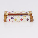 LOUIS VUITTON Multicolor Porte Monnaie Pla Münzbörse Weiß M92657 Auth 183734V-6