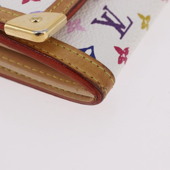 LOUIS VUITTON Multicolor Porte Monnaie Pla Münzbörse Weiß M92657 Auth 183734V