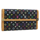 LOUIS VUITTON Monogram Multicolor Porte Tresor Wallet Black M92658 Auth 183735SAV-1