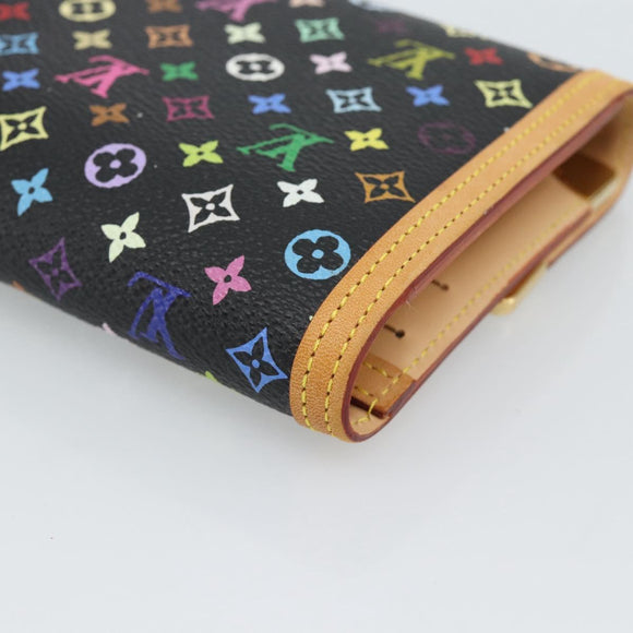 LOUIS VUITTON Monogram Multicolor Porte Tresor Wallet Black M92658 Auth 183735SAV