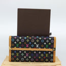 LOUIS VUITTON Monogram Multicolor Porte Tresor Wallet Black M92658 Auth 183735SAV-12