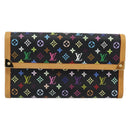 LOUIS VUITTON Monogram Multicolor Porte Tresor Wallet Black M92658 Auth 183735SAV-13