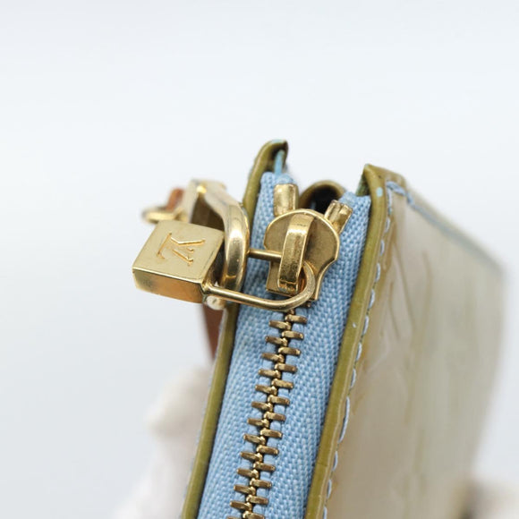 LOUIS VUITTON Monogram Vernis Lexington Pouch Baby Blue M91011 LV Auth 183736