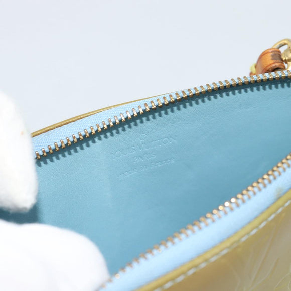 LOUIS VUITTON Monogram Vernis Lexington Pouch Baby Blue M91011 LV Auth 183736