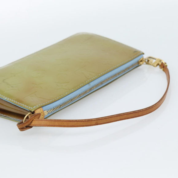 LOUIS VUITTON Monogram Vernis Lexington Pouch Baby Blue M91011 LV Auth 183736