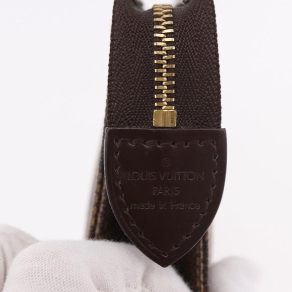 LOUIS VUITTON Damier Ebene Poche Toilette 15 Etui N47548 LV Auth 183737V