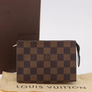 LOUIS VUITTON Damier Ebene Poche Toilette 15 Etui N47548 LV Auth 183737V-12
