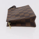 LOUIS VUITTON Damier Ebene Poche Toilette 15 Etui N47548 LV Auth 183737V-4