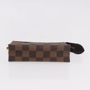 LOUIS VUITTON Damier Ebene Poche Toilette 15 Etui N47548 LV Auth 183737V-6